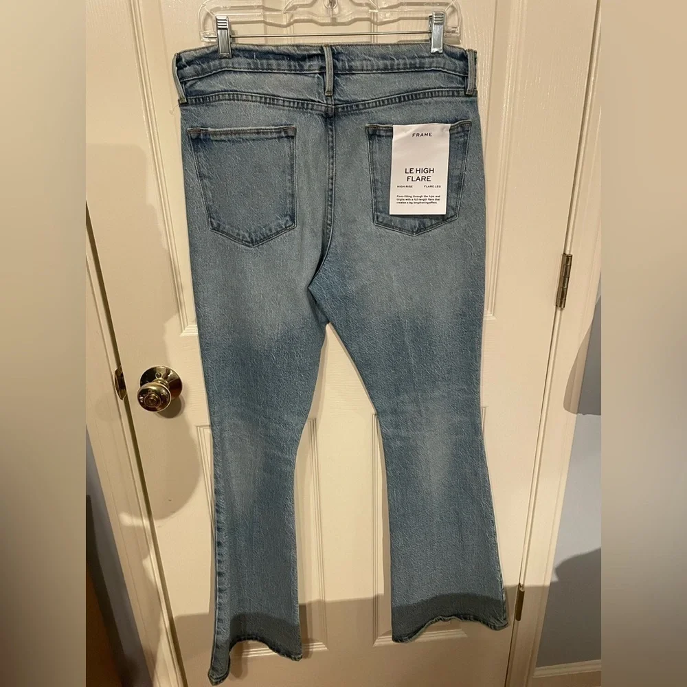 New Frame Le High Flare 32 Crystal Beach Tear Wash - Picture 3 of 12